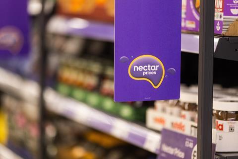 Close-up on Nectar Price sign at Sainsbury’s Cobham store